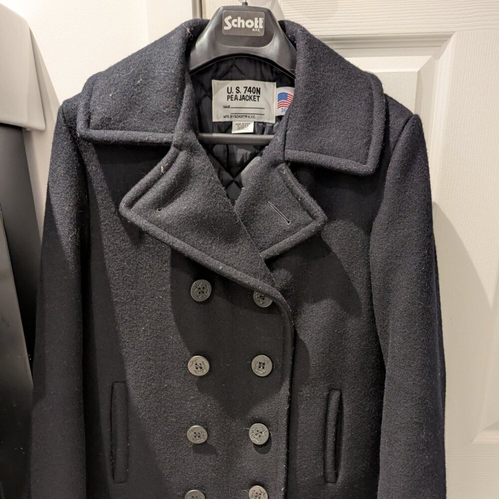 Schott 740N Navy Peacoat Size 36 US